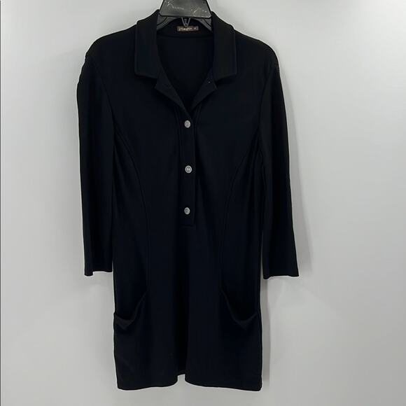 J. McLaughlin Women's Tunic Polo Pullover Top - Black - Medium - Picture 1 of 7